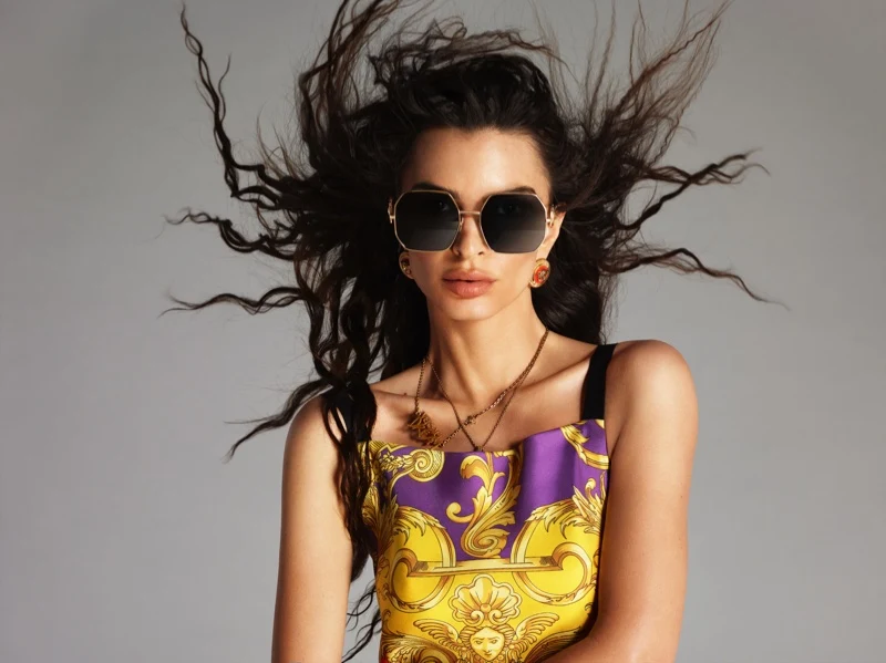 Emily Ratajkowski fronts Versace Eyewear spring-summer 2022 campaign