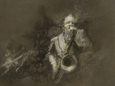 gaito. Gabriel Vilanova. ArtRage, digitalpainting, saxo, jazz, music, musica, dibujo, pintura