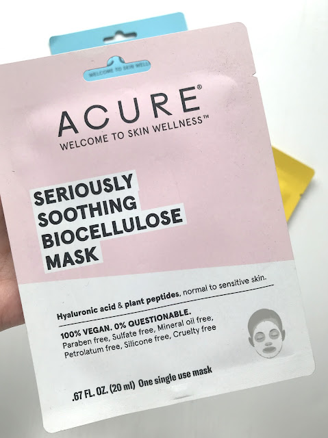 Acure Seriously Soothing, Incredibly Clear and Brilliantly Brightening Sheet Masks