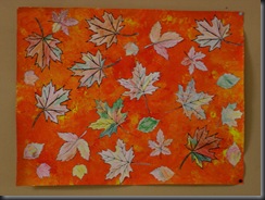 Feuilles d'automne au crayon