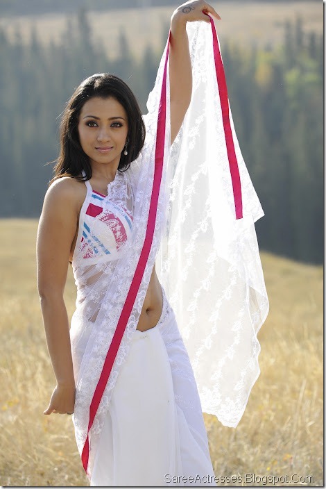 Trisha Krishnan Hot in White Saree 12