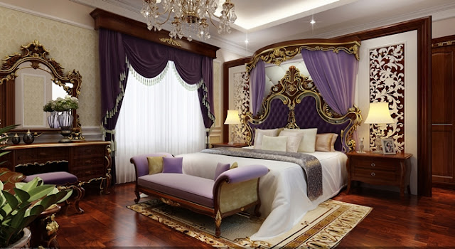 phòng ngủ thiết kế theo phong cách hoàng gia