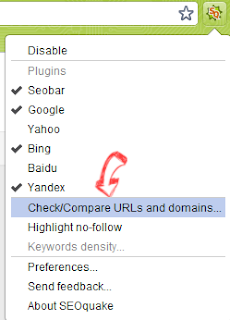 SEOquake Compare URLs