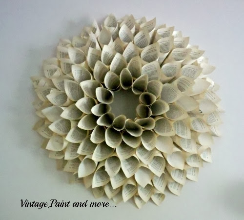  Paper Book wreath tutorial