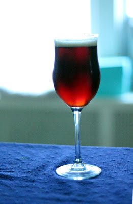 A wine glass seemed appropriate for a sour beer primary fermented with wine yeast.