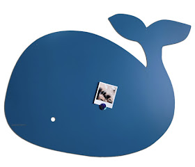 blue magnetic board shaped like a whale