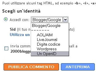 Screenshot Blogger & OpenID