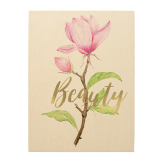 Wall Art for Mother's Day - Pink Magnolia Flower Beauty Wood Print