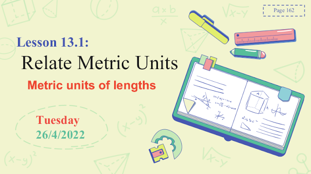 حل درس Relate Metric Units الرياضيات المتكاملة الصف الرابع