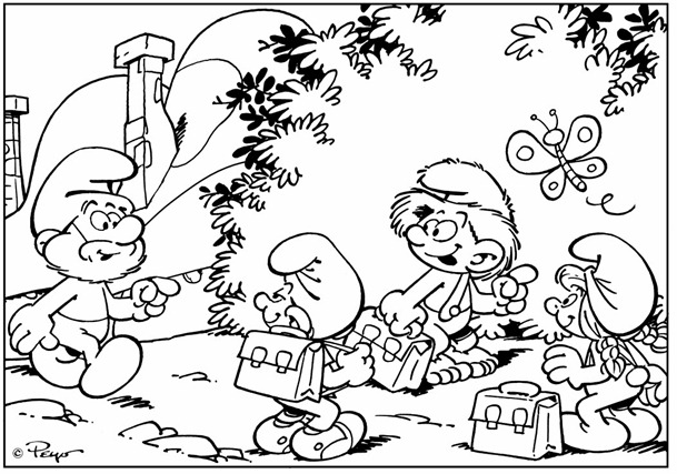 desenhos smurfs colorir