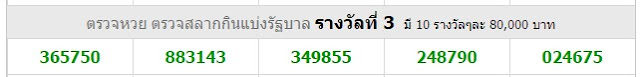 Thai Lotto Today Result For 01-11-2018