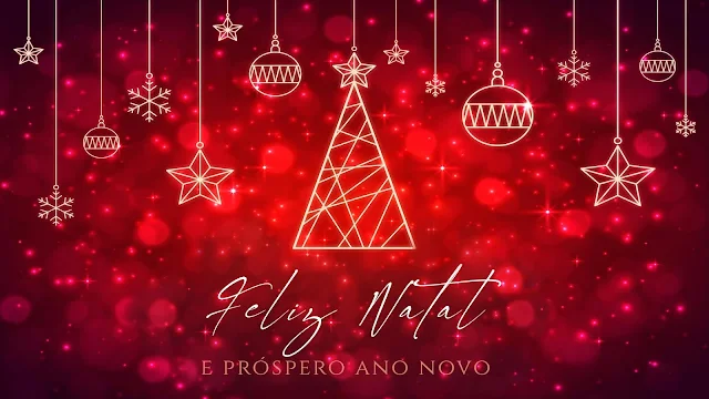 Fundo Vermelho Feliz Natal e Próspero no Novo