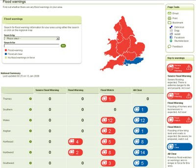 Flood Warnings Summary - Environment Agency