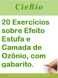 20 Exercícios sobre Efeito Estufa e Camada de Ozônio, com gabarito.