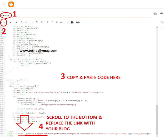 Step3_How To Create HTML Sitemap Page In Blogger in 2021
