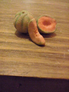 Melon polymer clay miniature 1:12