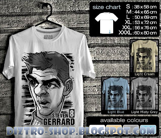 Kaos karikatur Steven Gerrard sketsa