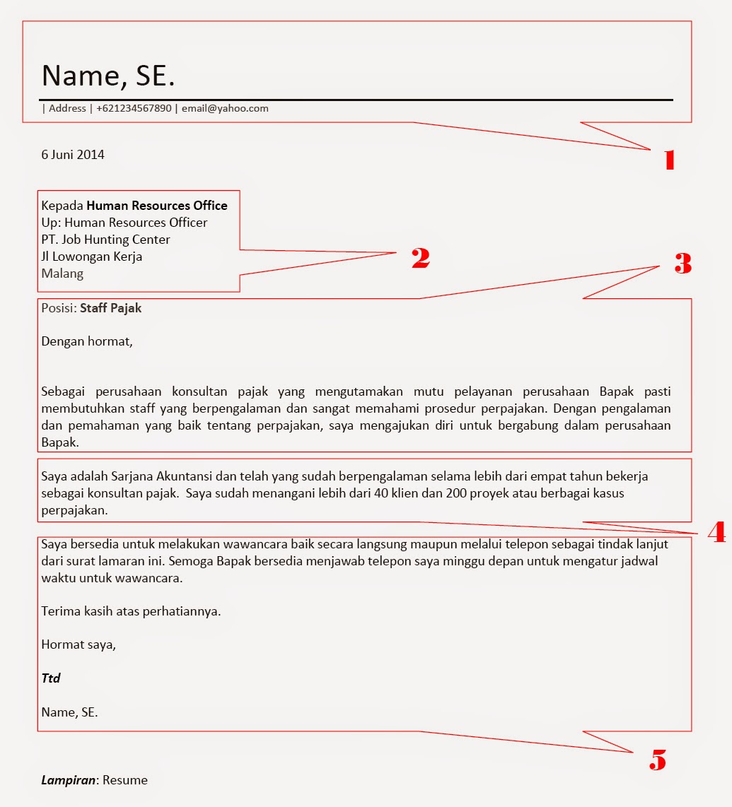 Contoh Surat Lamaran Kerja Efektif - Contoh Agus