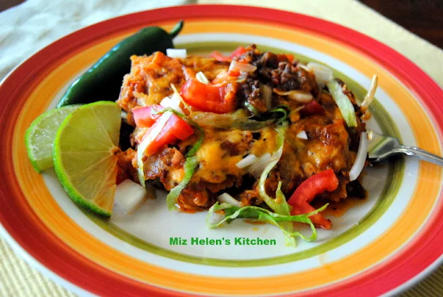 Stacked Enchilada Casserole at Miz Helen's Country Cottage