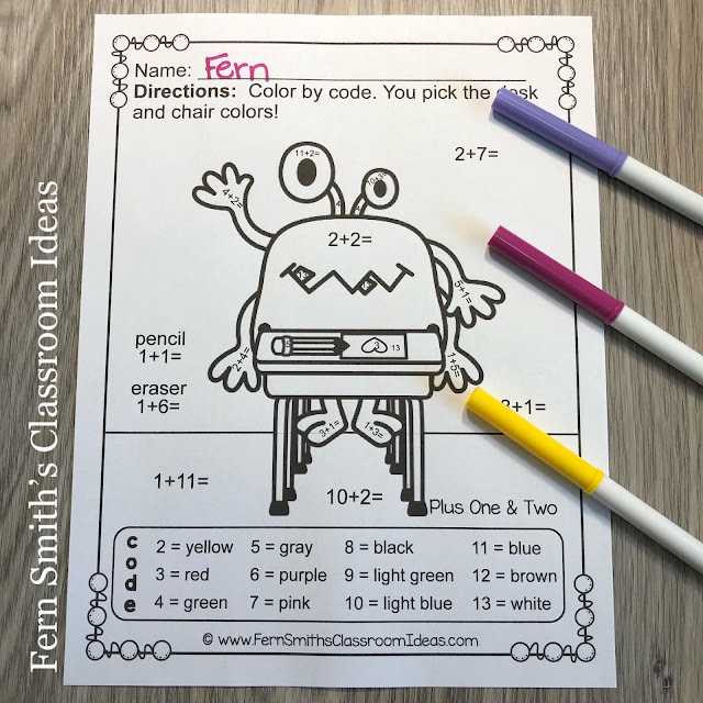 Click Here to Download This St. Valentine's Day Color By Number Love Monsters Addition, Subtraction, Multiplication, and Division Four Pack Bundle Resource to Use with Your Students Today!