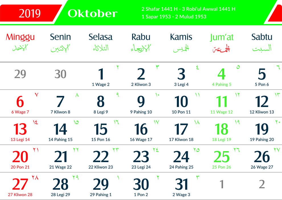  KALENDER  JAWA  BULAN OKTOBER  2021 LENGKAP SosialPost