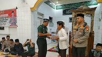 Sinergitas TNI - Polri, Polres Soppeng Bersama Kodim 1423 Soppeng Safari Subuh di Masjid Babussalam Laburawung