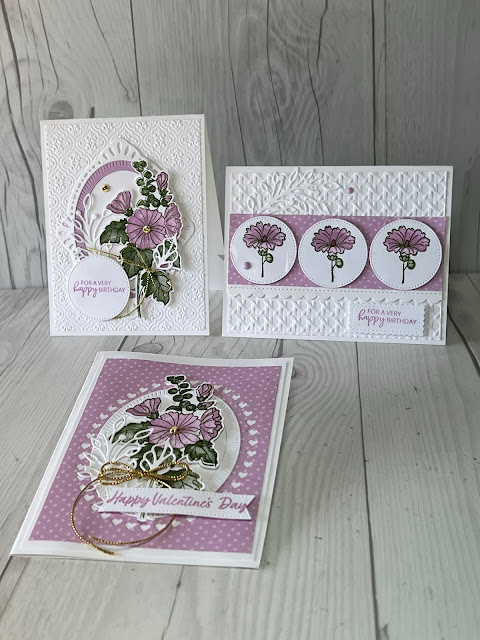 Floral greting cards using a two-step stamp set called Beautifully Happy from Stampin' Up!