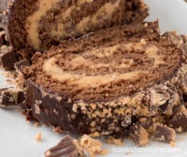 EASY PEANUT BUTTER CUP CAKE ROLL