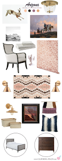  Arizona || Master Guest Bedroom Style Board ||  on California peach || Antique, arizona, Art, Bedroom, brass, California Peach, contemporary, Cotton Tail, Cowboy, Fine Art, Grand Canyon, Horse, Horses, Old West, Painting, Rabbit, southwest, southwestern, western, interior design,  Home decor