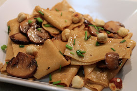 Toasted Fazzoletti with Mushrooms and Hazelnuts