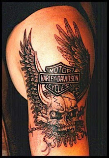 bikers tattoos: winged skull tattoo