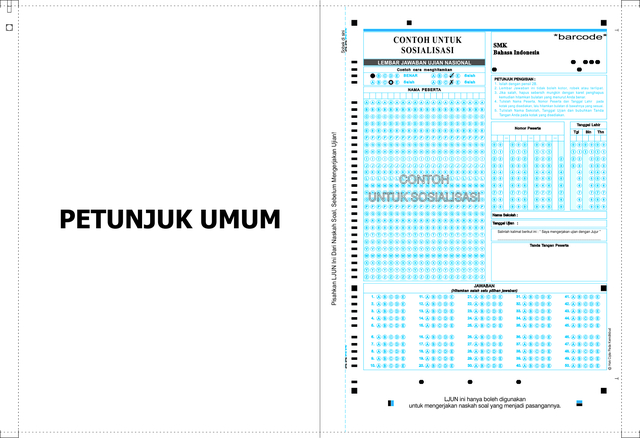 Berbagi dan Belajar: Contoh Lembar Jawaban Ujian Nasional 2013