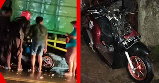 Tabrak Truk Parkir di Jalan Sudirman Manggar, Pengendara Fino Dikabarkan Meninggal Dunia