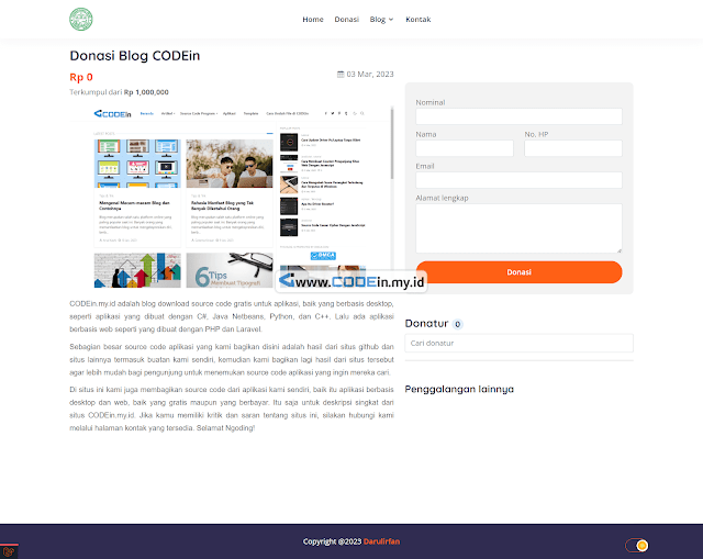 screenshot dari Website Donasi Online - 8
