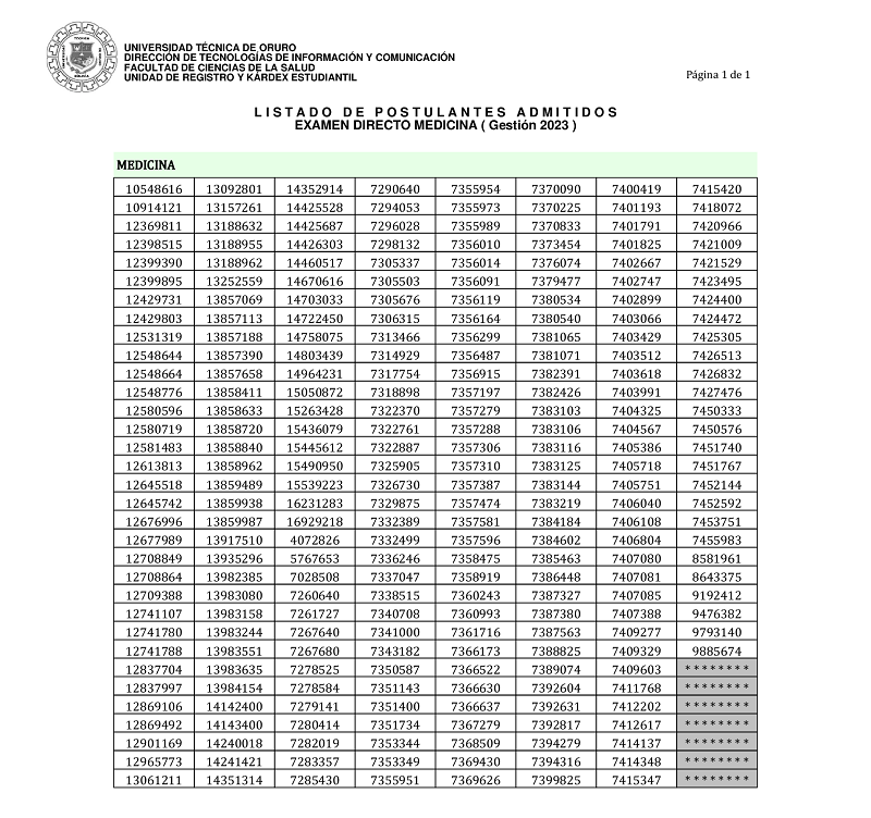 - EXAMEN DIRECTO MEDICINA 2023