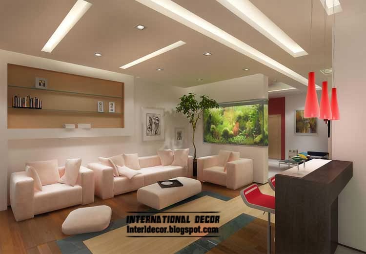 Top 10 Suspended Ceiling Tiles Designs And Lighting For Living Room