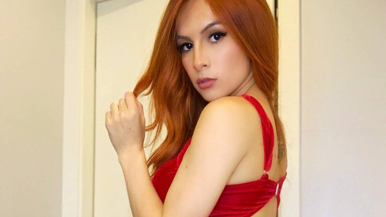 Flavia Almeida – Most Beautiful MTF Transgender in Red Dress Instagram