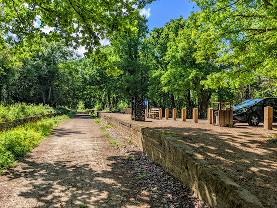 Cole Green station platform at the start of the walk