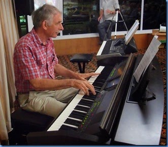 Claude Moffat playing the Clavinova CVP-509 in his semi-classical piano style -  very smooth and relaxing. Photo courtesy of Dennis Lyons.