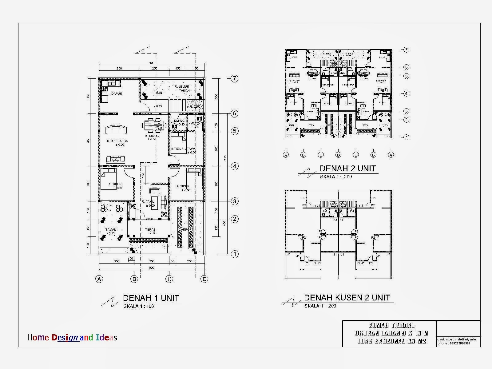 Denah Rumah Tinggal 9 X 15 M Home Design And Ideas