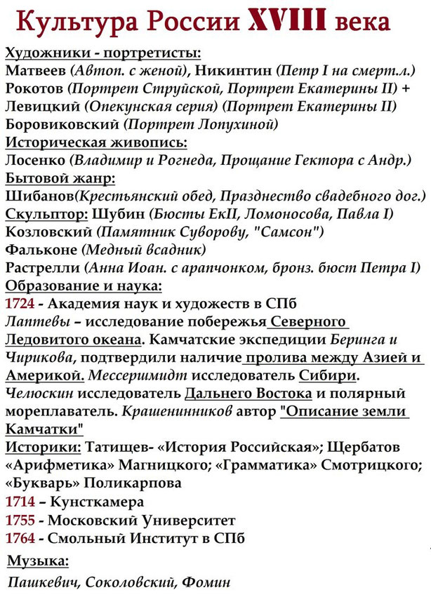Достижения культуры россии 17 века