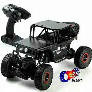 Mobil RC OFFROAD JEEP ARMY 4WD Hitam