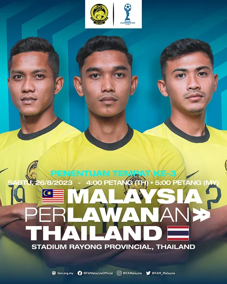 Siaran Lansung Live Stream Malaysia vs Thailand Piala AFF B-23 (U23) 26 Ogos 2023