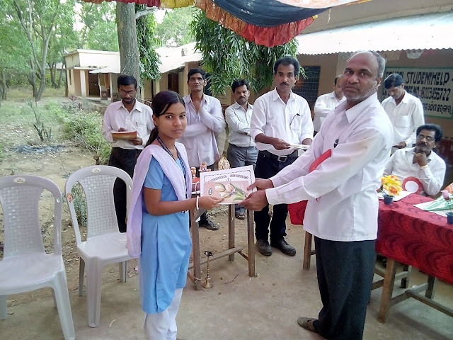 ANUAL FUNCTION- HIGH SCHOOL KAMATA 2015- PRIZE GIVING CERIMONY - PRIYANKA PANIGRAHI GET AWARD FROM KAMATA HEADMASTER