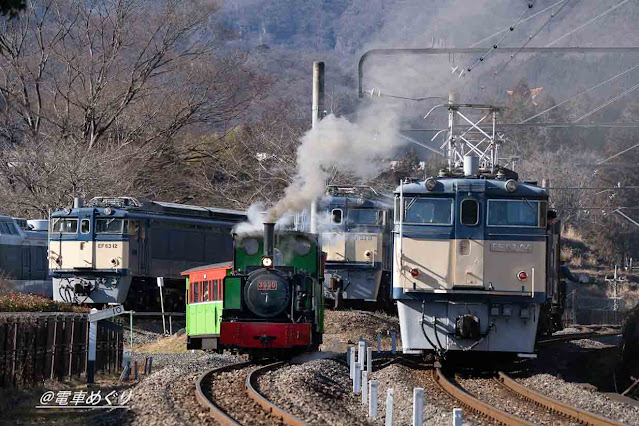 碓氷峠鉄道文化むらのEF63とアプトくん