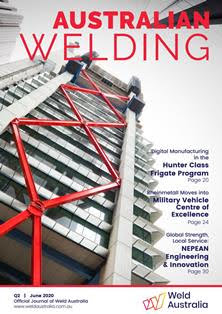 Australian Welding Journal 2020-02 - June 2020 | CBR 96 dpi | Trimestrale | Professionisti | Tecnologia | Materiali | Saldatura
Australian Welding is the official quarterly journal published by Weld Australia, Australia's Peak Body for the welding industry. Weld Australia serves Australia’s welding, fabrication and manufacturing industry professionals. Our news and industry perspective is essential for working smarter, more creatively and more effectively within welding, fabrication and manufacturing. Offering authoritative insight and proven ideas on global and domestic issues through a distinctly Australian perspective, Australian Welding Journal links and celebrates all facets of industry, inspires and educates. The magazine provides a medium for the publication of technical information and views on the latest processes, products and services. The issues of productivity, welding management and quality, industry standards, qualification and certification, and health safety are regularly addressed, as well as international and industry news.