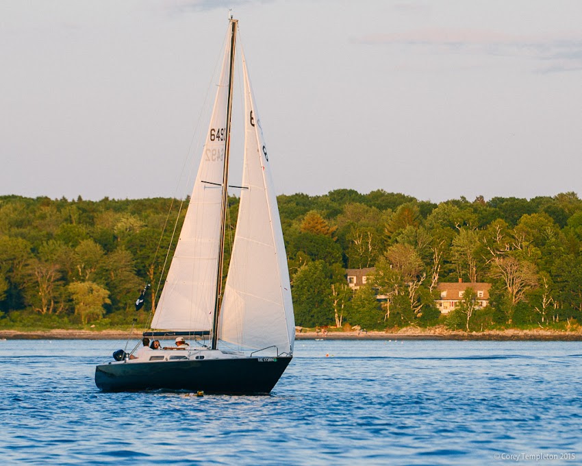 Sailboat between South Portland and Cushing Island in Portland. July 2015. Photo by Corey Templeton.