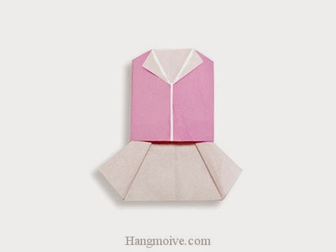 Cách gấp, xếp váy vest bằng giấy origami - Video hướng dẫn xếp hình quần áo - How to fold a Vest and Skirt