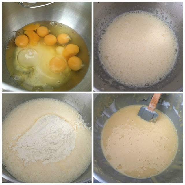 Photographs of the steps for making the Genoise Sponge