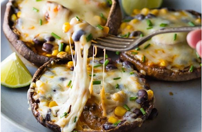 Enchilada Stuffed Grilled Portobello Mushrooms #food